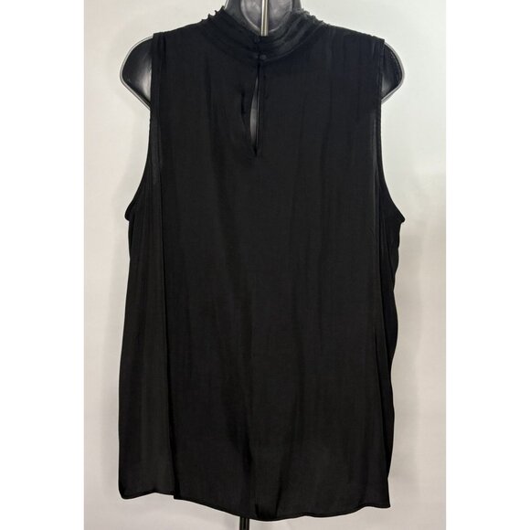 WORTHINGTON Womens Black Sleeveless Mock Neck Blouse Keyhole Back Flowing PXL - Picture 5 of 11